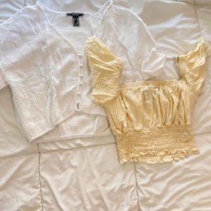 lemon and coconut colored tops